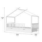 GDFStudio Tova Letto a Capanna Moderno in Legno per Bambini con 2 Cassetti Contenitori