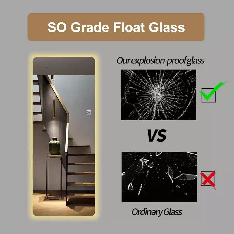 Specchio a figura intera rettangolare GDFStudio Kaia Modern 65H con 3 modalità di illuminazione