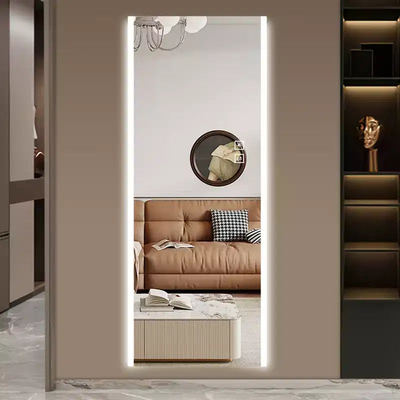 GDFStudio Arden - Specchio rettangolare moderno a figura intera 65H con 3 modalità di illuminazione