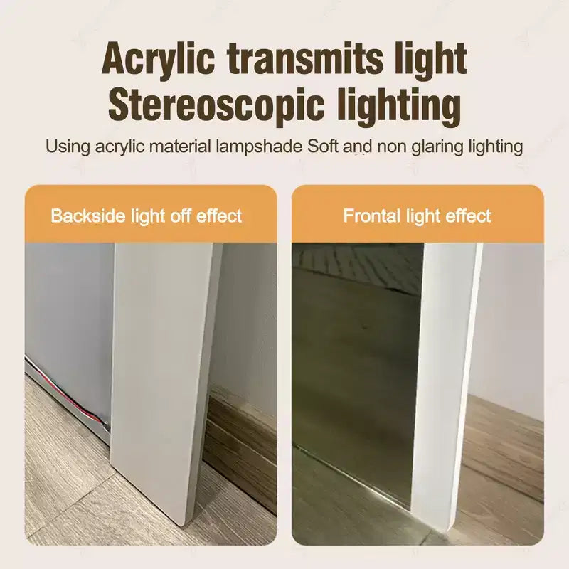 GDFStudio Arden - Specchio rettangolare moderno a figura intera 65H con 3 modalità di illuminazione