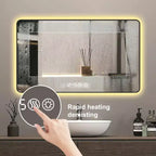 GDFStudio Rion Specchio rettangolare da bagno moderno 39W con angoli arrotondati e 3 modalità di illuminazione