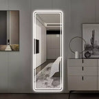 GDFStudio Zev Specchio a figura intera rettangolare moderno 65H senza cornice a LED con 3 modalità di colore