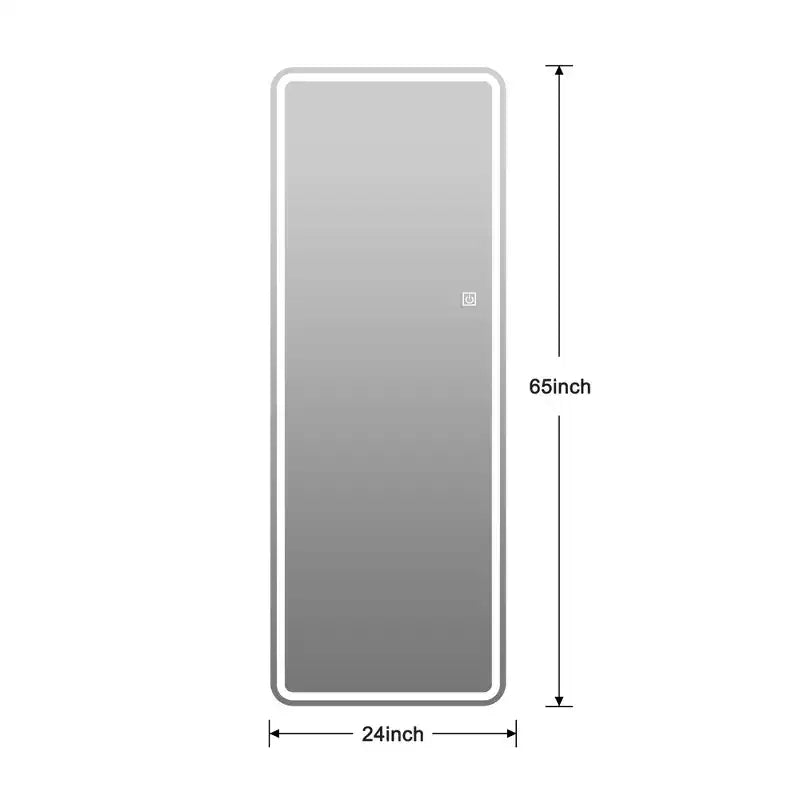 GDFStudio Zev Specchio a figura intera rettangolare moderno 65H senza cornice a LED con 3 modalità di colore
