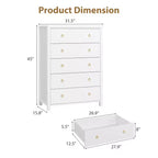 Cassettiera a 4/5 cassetti, Comodino con maniglie dorate, Grande Armadio porta abiti per camera da letto, cameretta, soggiorno, ripostiglio, Bianco