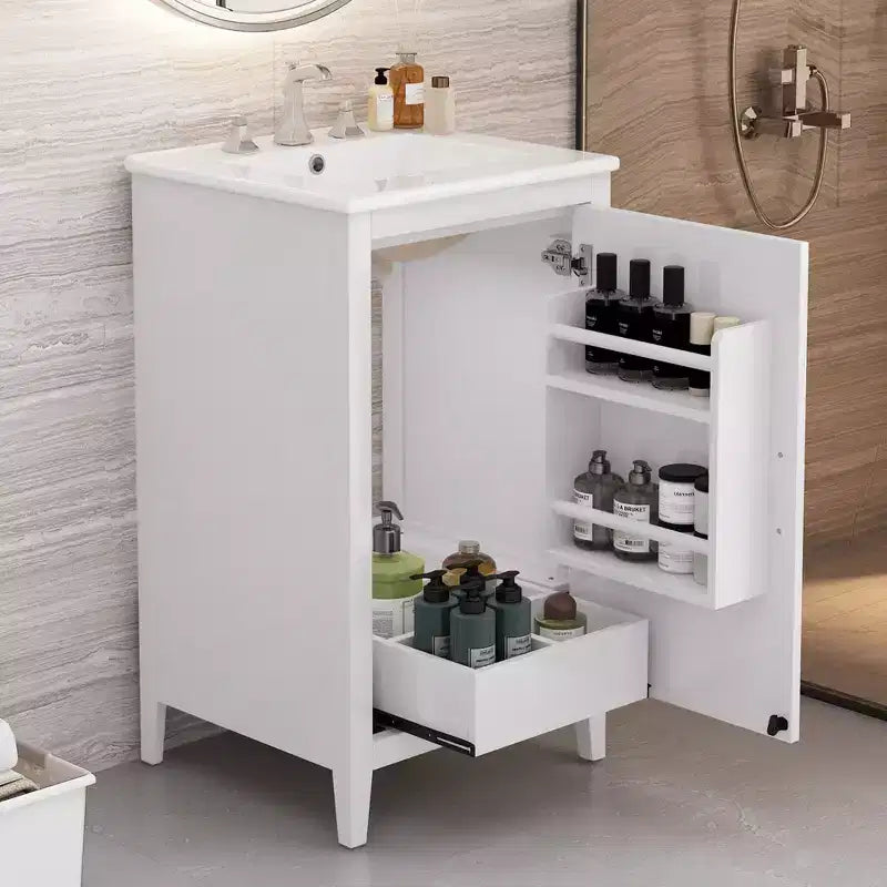 Okak 20 pollici organizer bagno mobiletto bagno con lavabo mobiletto con anta ripiano