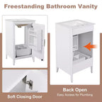 Okak 20 pollici organizer bagno mobiletto bagno con lavabo mobiletto con anta ripiano