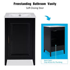 Okak 20 pollici organizer bagno mobiletto bagno con lavabo mobiletto con anta ripiano