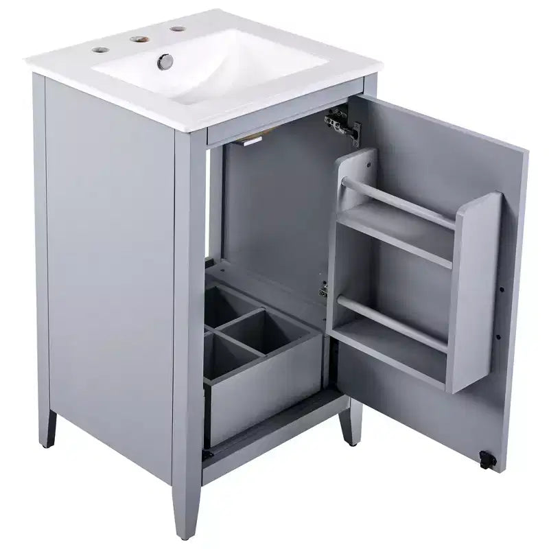 Okak 20 pollici organizer bagno mobiletto bagno con lavabo mobiletto con anta ripiano