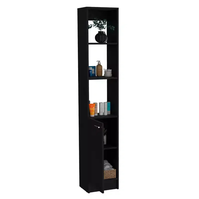 Mobiletto per bagno Okak con 6 ripiani, armadietto salvaspazio sottile con ripiano regolabile per bagno, soggiorno, cucina