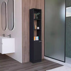 Mobiletto per bagno Okak con 6 ripiani, armadietto salvaspazio sottile con ripiano regolabile per bagno, soggiorno, cucina