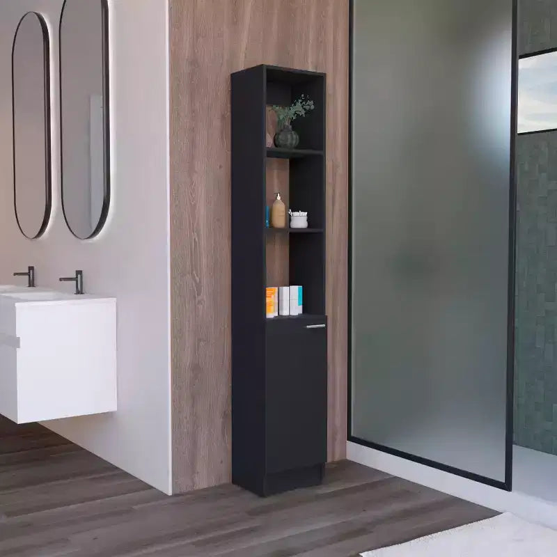 Mobiletto per bagno Okak con 6 ripiani, armadietto salvaspazio sottile con ripiano regolabile per bagno, soggiorno, cucina