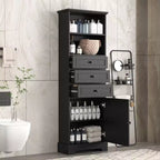 Okak Mobiletto Alto da Bagno con 3 Cassetti e Ripiano Regolabile, Organizzatore per Bagno, Soggiorno