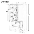 Okak Mobiletto per Bagno Alto 162 cm con Scaffale Regolabile, Grande Mobiletto Contenitore con 2 Cassetti e 2 Ante