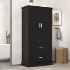 Okak Mobiletto per Bagno Alto 162 cm con Scaffale Regolabile, Grande Mobiletto Contenitore con 2 Cassetti e 2 Ante