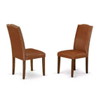 HomeStock Set da pranzo in 5 pezzi con ripiano in legno massello finitura mogano - Posti a sedere per 4 persone