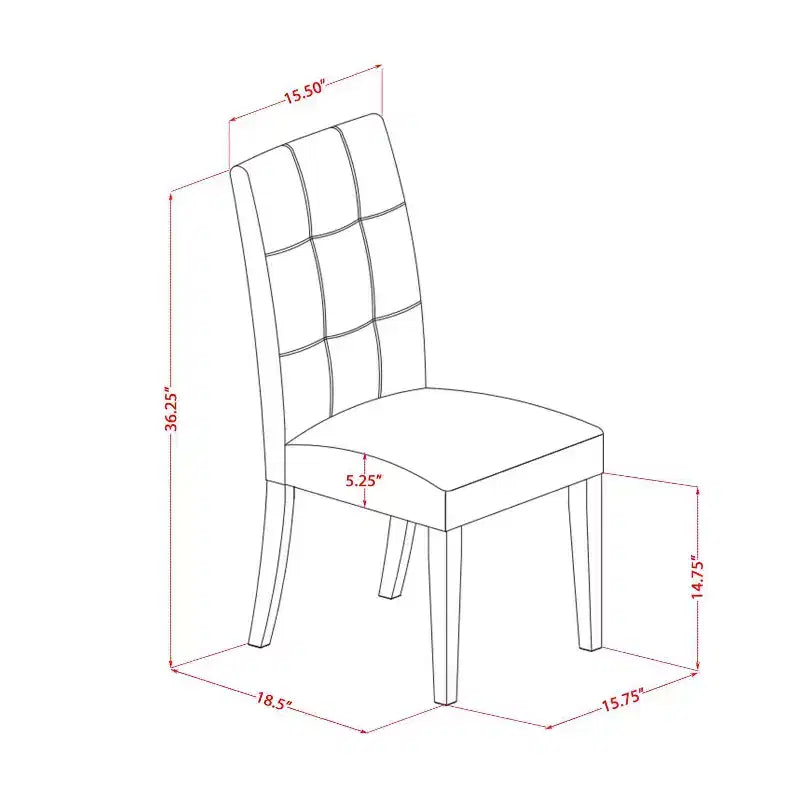 HomeStock Set da Pranzo 5 Pezzi con Finitura Noce Antico, Top in Legno Massello - Rettangolare - 4 Posti a Sedere