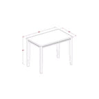 HomeStock Set da Pranzo 5 Pezzi con Finitura Noce Antico, Top in Legno Massello - Rettangolare - 4 Posti a Sedere