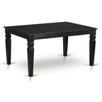 Set da pranzo da 7 pezzi Tavolo da cucina rettangolare con 6 sedie - Allunga da 42/60 e gambe nere