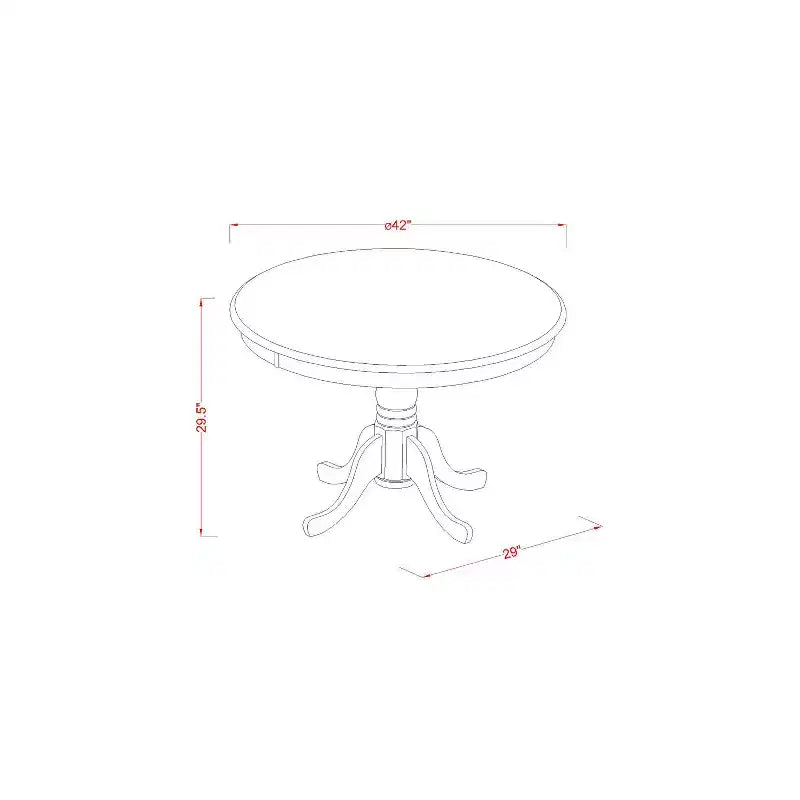 Set da Pranzo Rotondo per Cucina - Tavolo da 107 cm e 4 Sedie - Set Tavolo da Pranzo