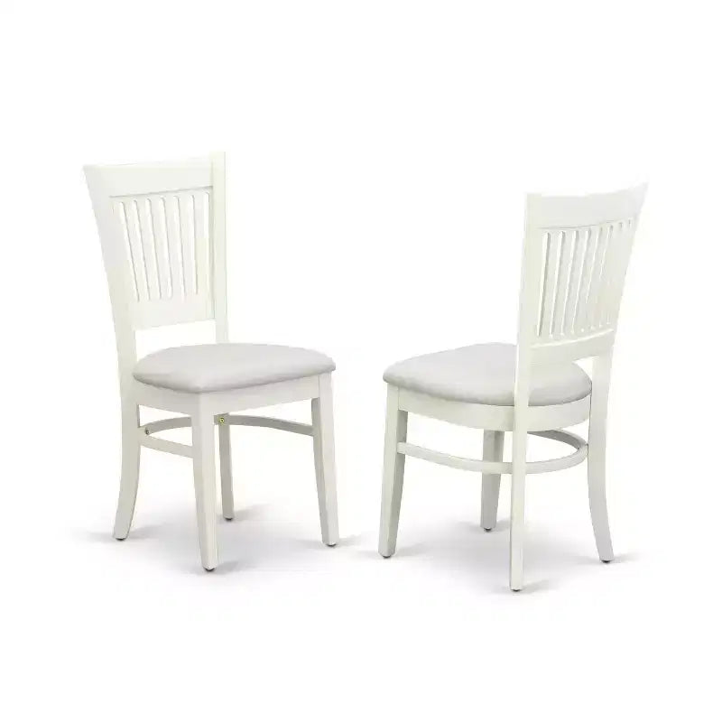 HomeStock Set da pranzo 3 pezzi in lino bianco con piano rettangolare in legno massello e tavolo con prolunga a farfalla
