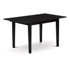 Set Sala da Pranzo da 5 Pezzi con Piano in Legno Massello Finitura Nera - 4 Posti