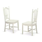 Set da pranzo moderno 5 pezzi - Tavolo rotondo e 4 sedie - Set cucina lino bianco