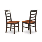 HomeStock Tavolo da pranzo con piano in legno massello nero e ciliegio a 7 pezzi con 6 sedie