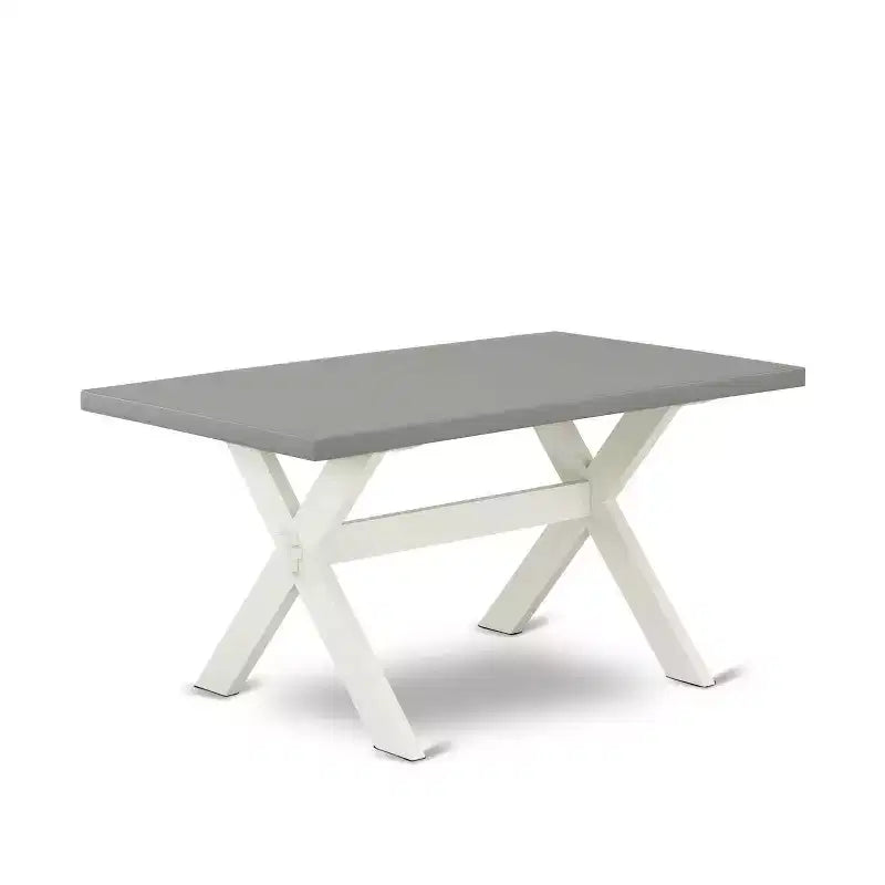 HomeStock - Tavolo da pranzo rettangolare a 5 pezzi in rovere naturale con piano in legno massello e 4 sedie imbottite