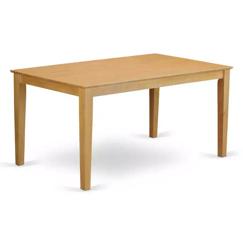 HomeStock Tavolo da pranzo rettangolare a 7 pezzi con piano in legno massello finitura rovere naturale e 6 sedie Parson