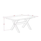 HomeStock Tavolo da pranzo rettangolare a 6 pezzi in legno massello con finitura Jacobean anticata, con 1 panca e 4 sedie