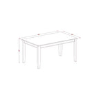 HomeStock Set da pranzo 6 pezzi, tavolo rettangolare con piano in legno massello e finitura nera, 1 panca, 4 sedie