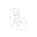 HomeStock Set da Pranzo 3 Pezzi con Tavolo Rettangolare con Piano in Legno Massello Finitura Nera e Ciliegio