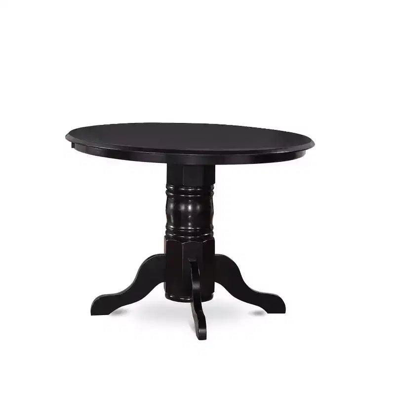 Set da pranzo 3 pezzi tavolo rotondo e 2 sedie Parsons - Similpelle PU Nera - Tavolo 42