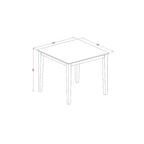 Set da pranzo 5 pezzi - Tavolo e sedie quadrati - Finitura mogano - Set per cucina e sala da pranzo