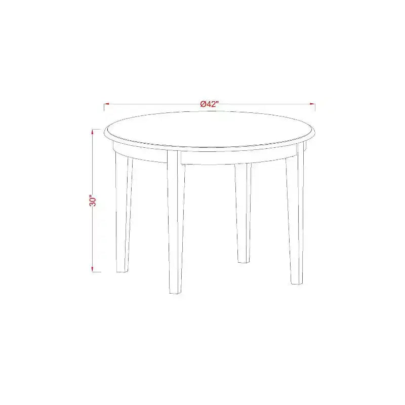Set da pranzo rotondo imbottito a 5 pezzi in legno massello con piano bianco lino - (4 posti)