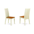 HomeStock Tavolo da pranzo a 5 pezzi con ripiano in legno massello con finitura color latticello e ciliegio con 4 sedie