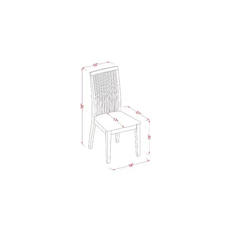 HomeStock Tavolo da pranzo a 5 pezzi con ripiano in legno massello con finitura color latticello e ciliegio con 4 sedie