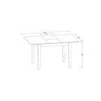 Set da tavolo da pranzo HomeStock in 3 pezzi con piano rettangolare in legno massello con finitura mogano e prolunga a farfalla
