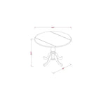 Set da pranzo da 3 pezzi con piano in legno massello con finitura in rovere naturale, con schienale alto - 4 posti