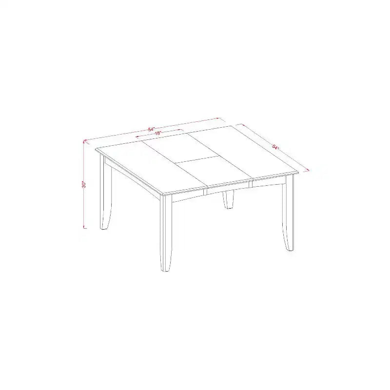 HomeStock Set da pranzo da 5 pezzi con tavolo quadrato e 4 sedie, top in legno massello con finitura cappuccino