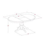 Set da pranzo ovale toscano 5 pezzi - Tavolo 42-60 con prolunga e 4 sedie in pelle PU - HomeStock