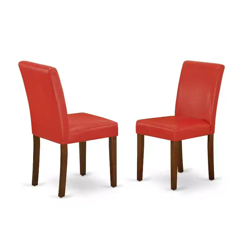 HomeStock Set di 3 pezzi per sala da pranzo in legno massello con finitura mogano, tavolo rotondo con ribalte per 4 persone