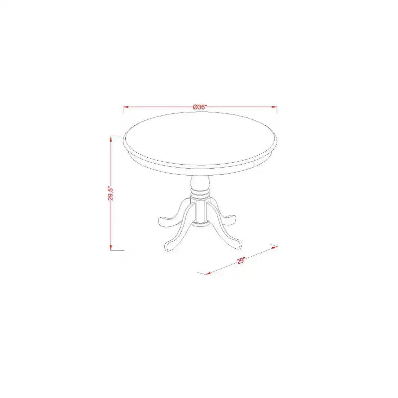 Set da pranzo in 3 pezzi con piano in legno massello finitura nera e ciliegio - 4 posti a sedere