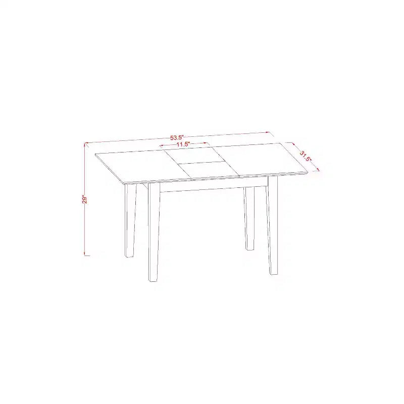 Set tavolo da pranzo HomeStock 3 pezzi con piano in legno massello con finitura color latte e ciliegio