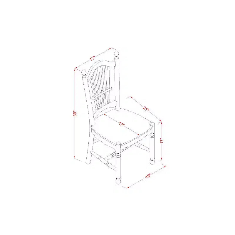 Set tavolo da pranzo HomeStock 3 pezzi con piano in legno massello con finitura color latte e ciliegio