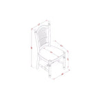 Set tavolo da pranzo HomeStock 3 pezzi con piano in legno massello con finitura color latte e ciliegio
