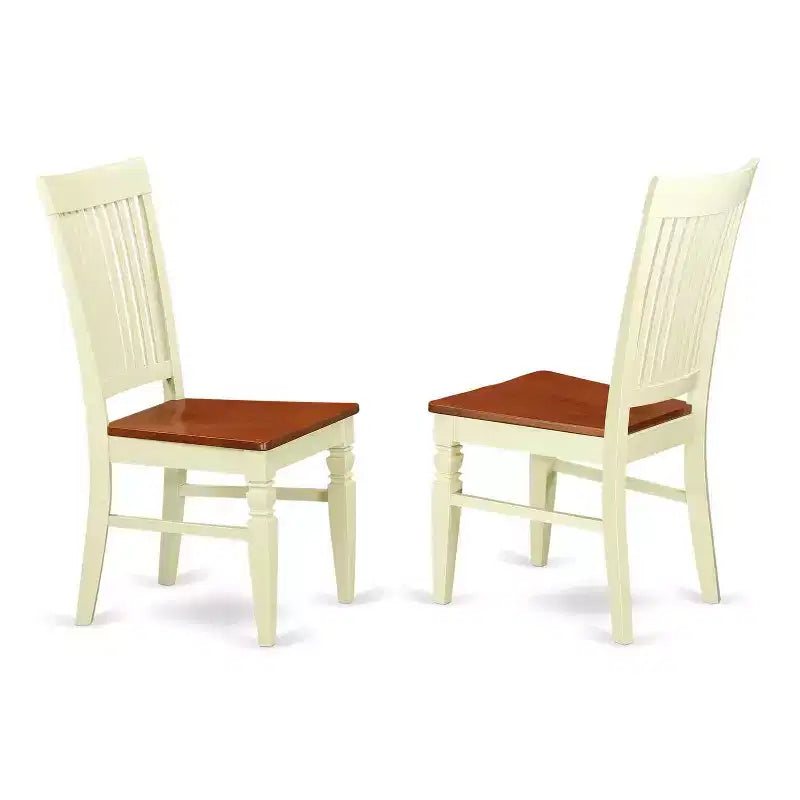 HomeStock Set da Pranzo 3 Pezzi con Tavolo Dropleaf Top in Legno Massello Finitura Buttermilk e Ciliegio