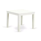 Set da pranzo moderno 5 pezzi - Tavolo quadrato e 4 sedie - Gambe bianco lino - Tessuto Dark Shitake