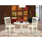 Set da pranzo 3 pezzi con piano in legno massello finitura lino bianco - 4 posti
