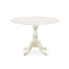 Set da pranzo 3 pezzi con piano in legno massello finitura lino bianco - 4 posti